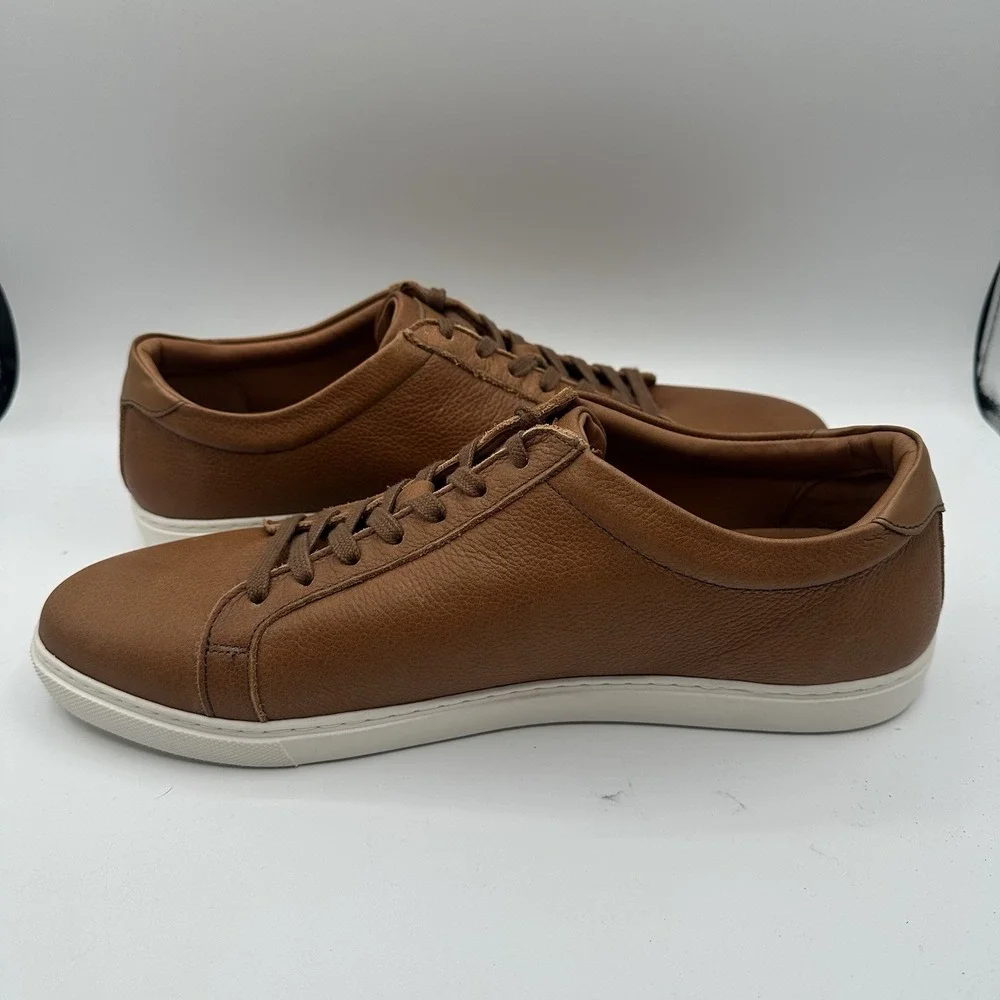 Allen Edmonds Courtside Sneakers Mens 14 D Walnut Brown Leather Lace-Up Shoes‎